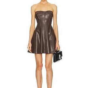 Strapless Grace Mini Dress in Chocolate
